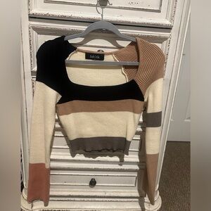 Fabrik Multi-Colored Cropped Sweater